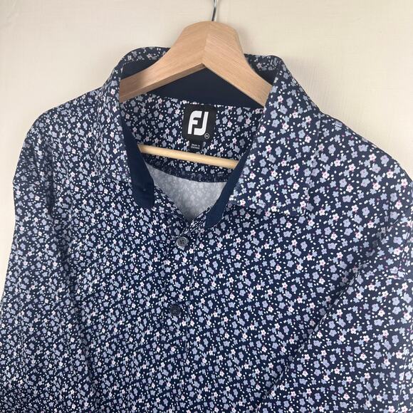 FootJoy Men's Size 2XL Polo Golf Shirt Casual Collared Short Sleeve All Over - Picture 2 of 9